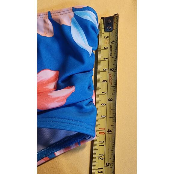 Cupshe Women Swimsuit Bikini Bottom Ruched Mid Rise Floral Bikini‎ Size XL NWT - Picture 5 of 6